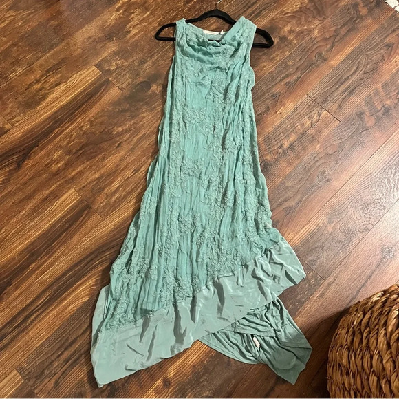 Soft Surroundings Dress Womens XS Blue Layered Embroidered Midi Maxi - Picture 3 of 6